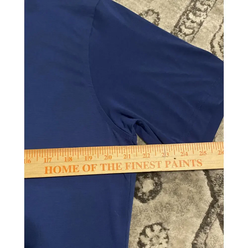 Peter Millar Solid Blue Seaside Polo Shirt Men's Medium - Picture 3 of 4